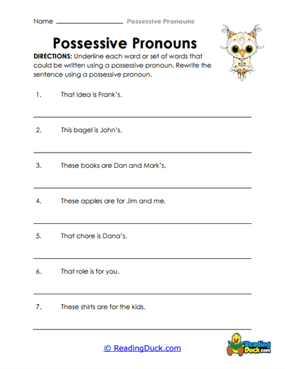 Rewrite Ownership Worksheet