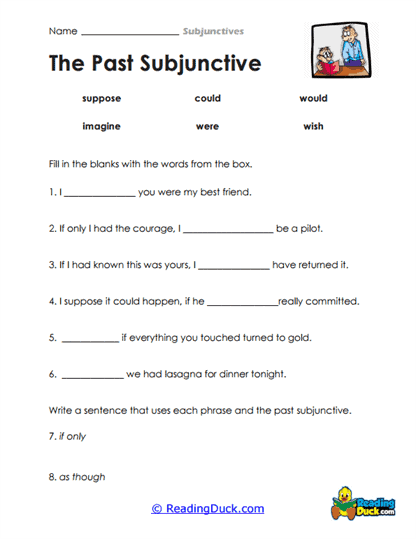 Subjunctive Fills Worksheet