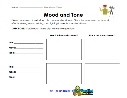 Visual Mood Board Worksheet