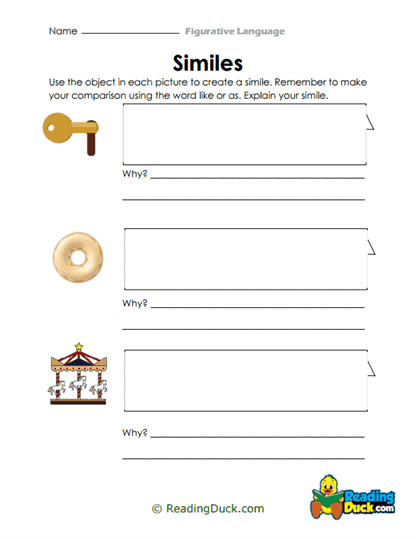 Simile Secrets Worksheet