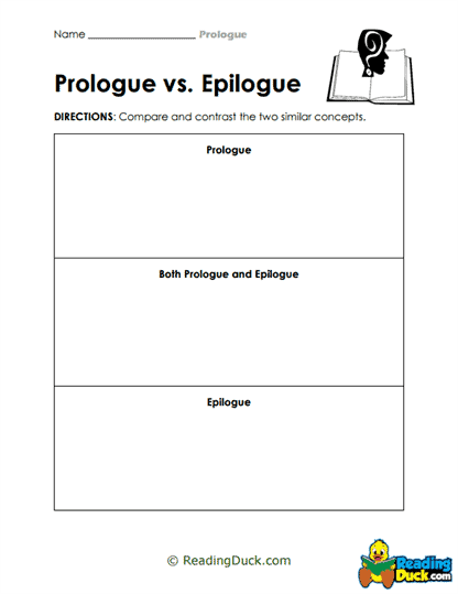 Prologue vs Epilogue Worksheet