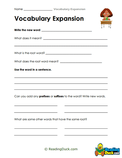 Word Rooter Worksheet