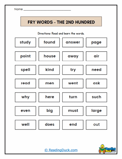 Word Wall Worksheet
