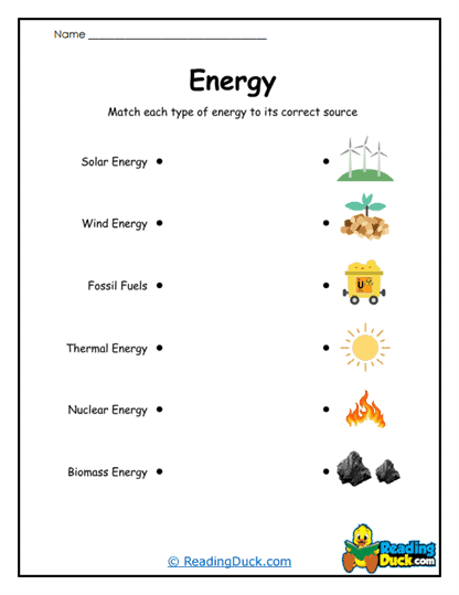 Power Match-Up Worksheet