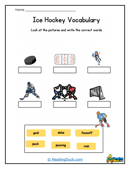 Rink Words Worksheet