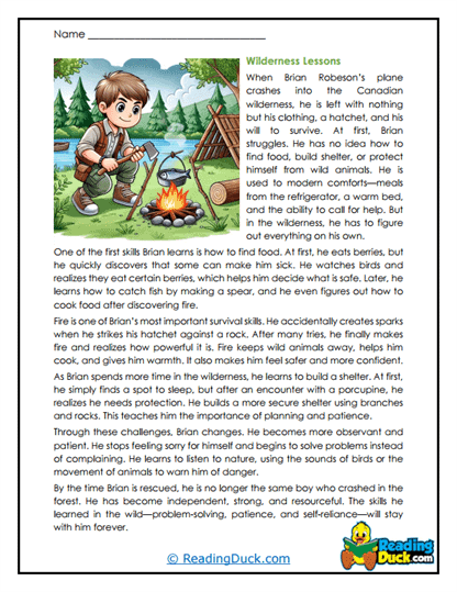 Hatchet Worksheets