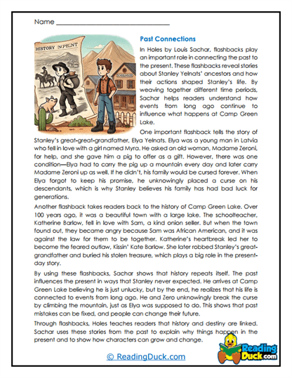 Flashback Ties Worksheet