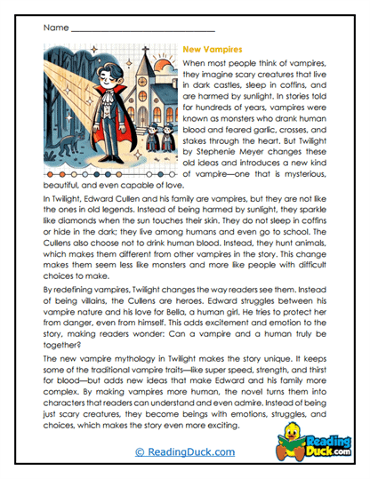 Vampire Twist Worksheet