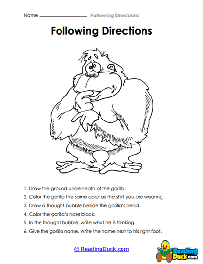 Gorilla Goals Worksheet