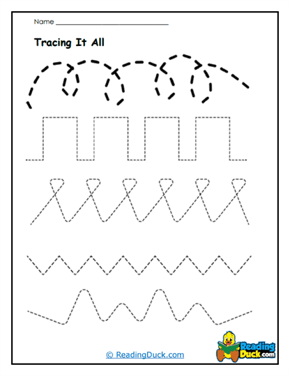 Tracing Variety Worksheet