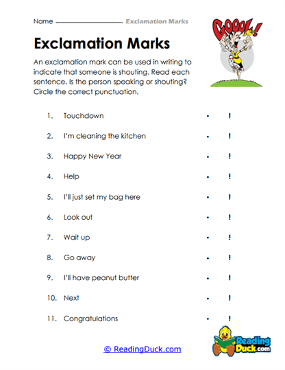 Shout or Whisper? Worksheet