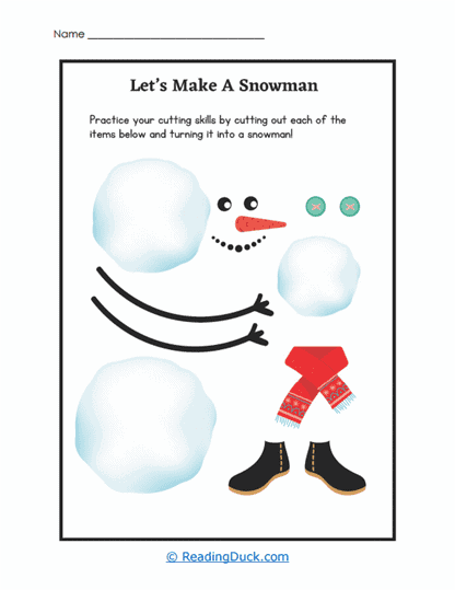 Snowman Builder Worksheet
