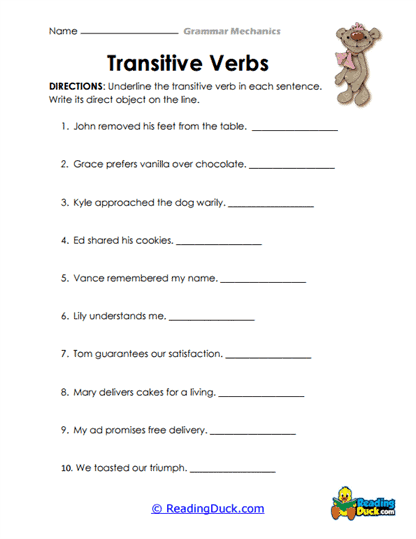 Verb Voyage Worksheet