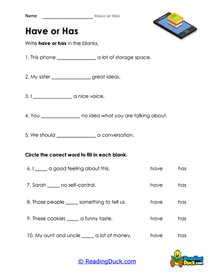Storage Sentence Worksheet