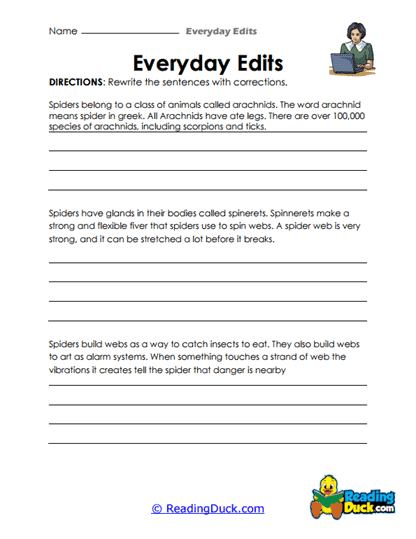 Spider Secrets Worksheet