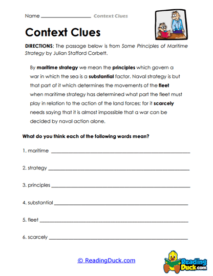 Nautical Notions Worksheet