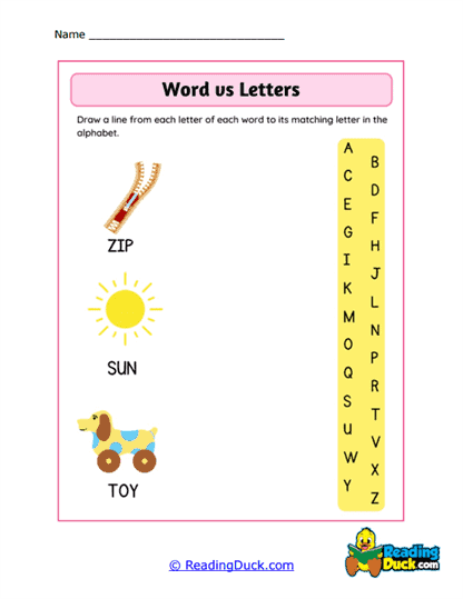 Sunny Letters Worksheet