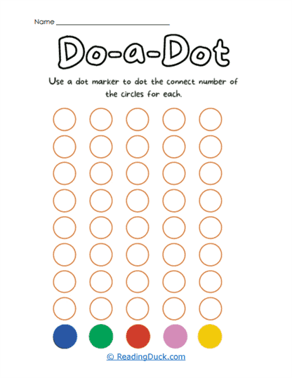Rainbow Dots Worksheet