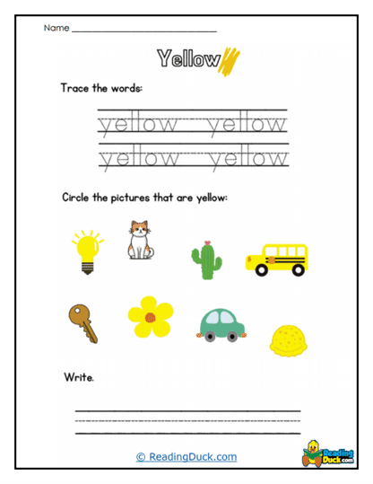 Yellow Trace Worksheet