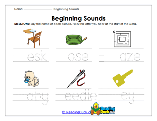Sound Starters Worksheet
