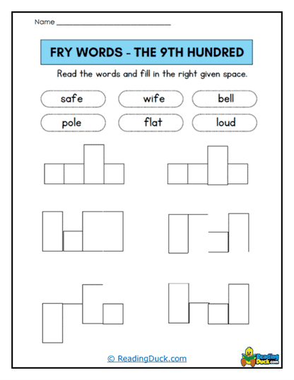 Word Fit Worksheet