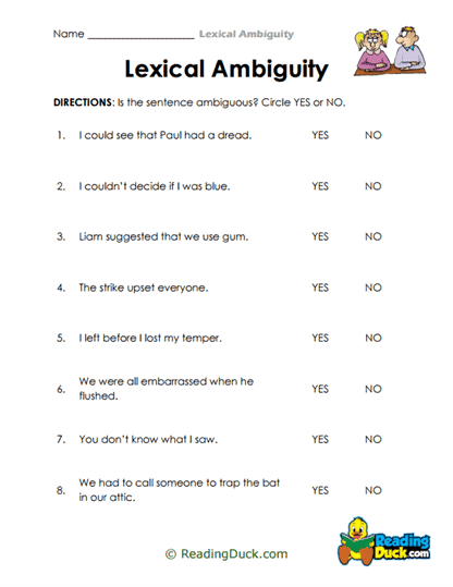 Yes or No Yarns Worksheet
