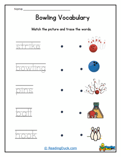 Trace and Match Worksheet