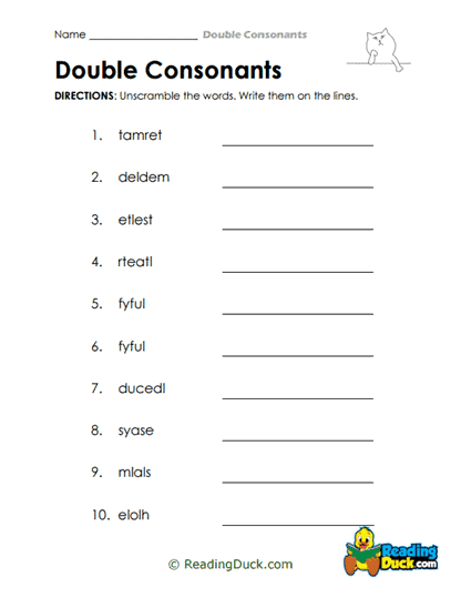 Word Jumble Worksheet
