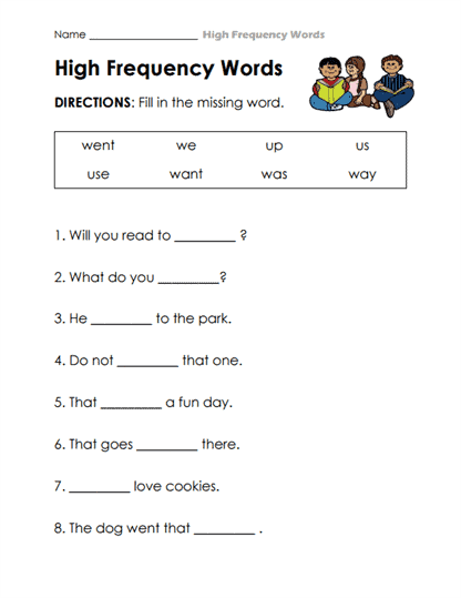 Sentence Picker Worksheet