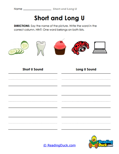 Vowel Sort Worksheet
