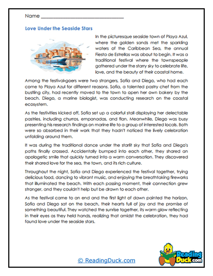 Seaside Love Worksheet