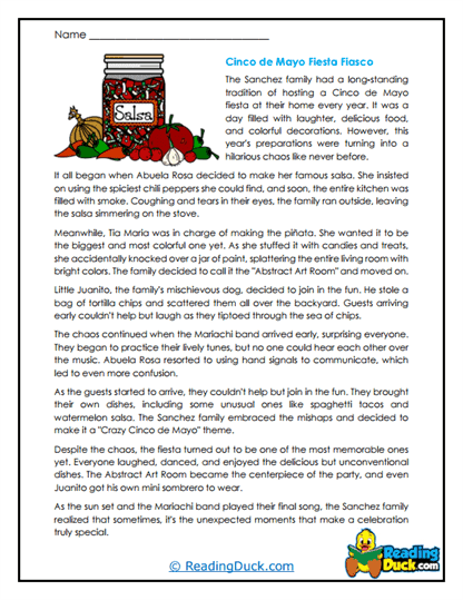 Sanchez Family Fiesta Worksheet