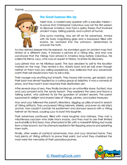 Viking Adventure Worksheet