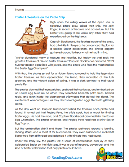 Pirate Egg Hunt Worksheet