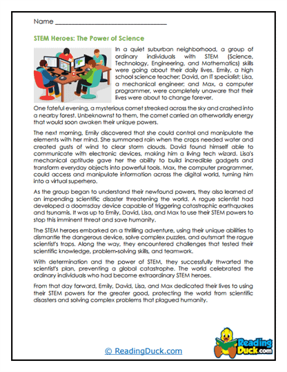 STEM Superheroes Worksheet