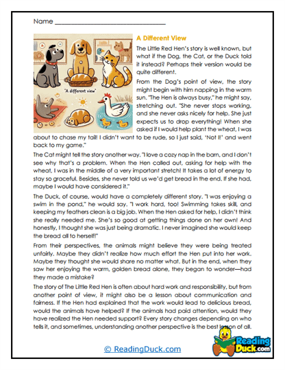 The Little Red Hen Worksheets