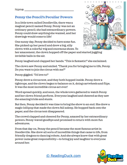 Magical Pencil Worksheet