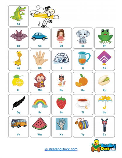 Picture Alphabet Match Worksheet