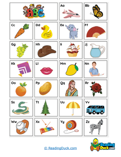 Picture Vocabulary Grid Worksheet
