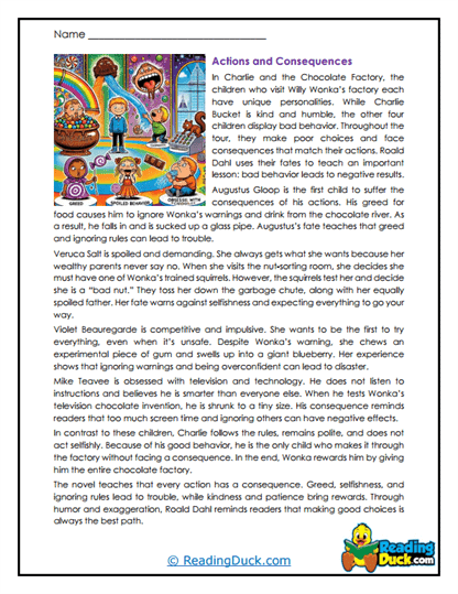 Consequence Lessons Worksheet