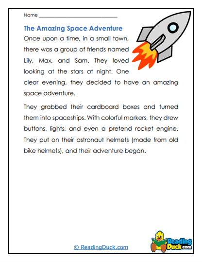 Space Journey Worksheet