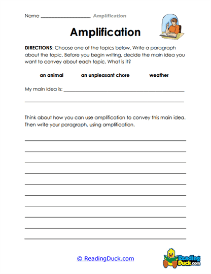 Paragraph Builder Worksheet