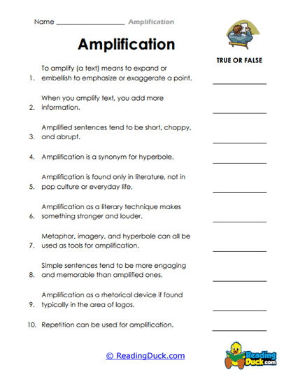 Amped Review Worksheet