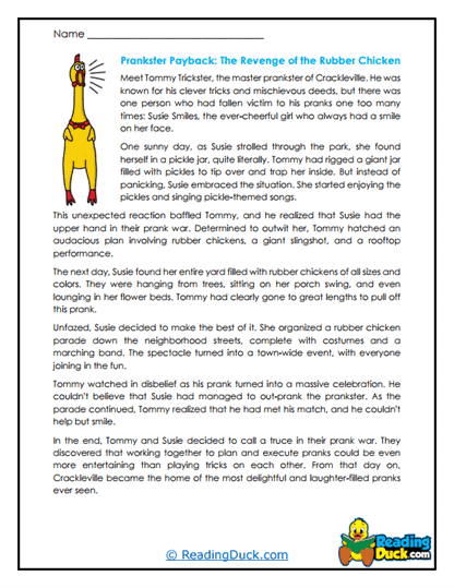 Rubber Chicken Showdown Worksheet