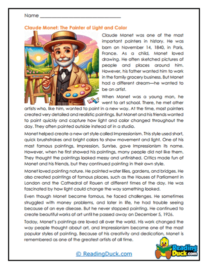 Painting Light Worksheet