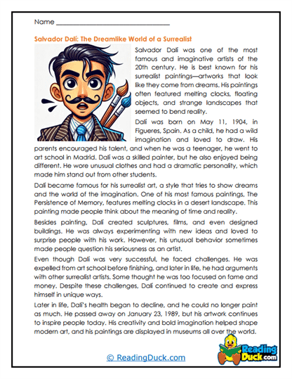 Dreamlike Visions Worksheet