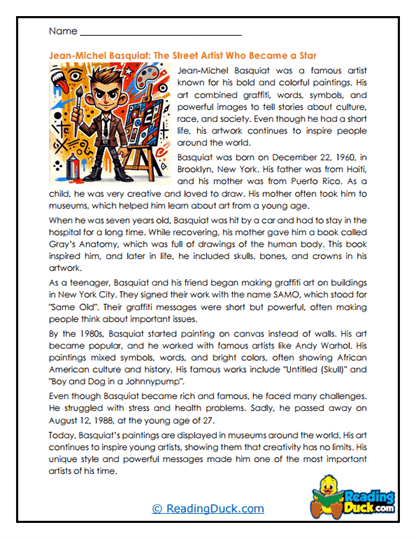 Street Art Star Worksheet