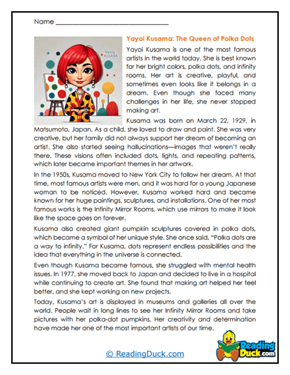 Polka Dot Dreams Worksheet