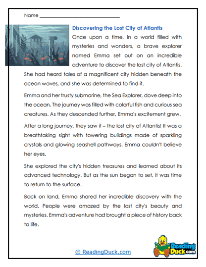 Lost Atlantis Worksheet