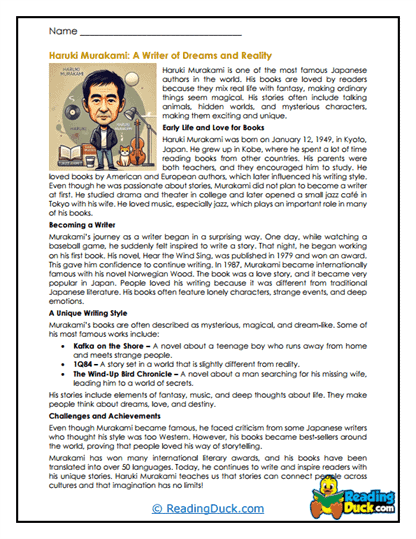 Dreamlike Stories Worksheet